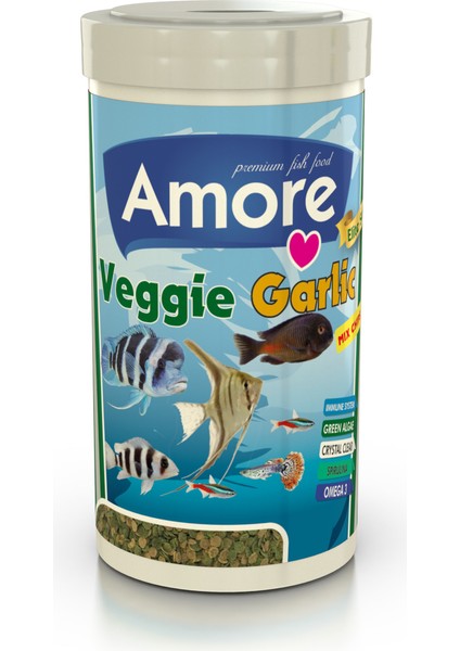 Tanganyika Chips 1000ML ve Veggie Garlic Pro Chips 250ML Kutu Akvaryum Balık Yemi