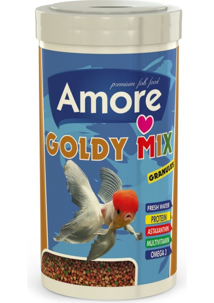 Goldy Mix Granules 250ML ve Sera Goldy Color Spirulina 100ML Kutu Japon Balığı Yemi ve Vitamin
