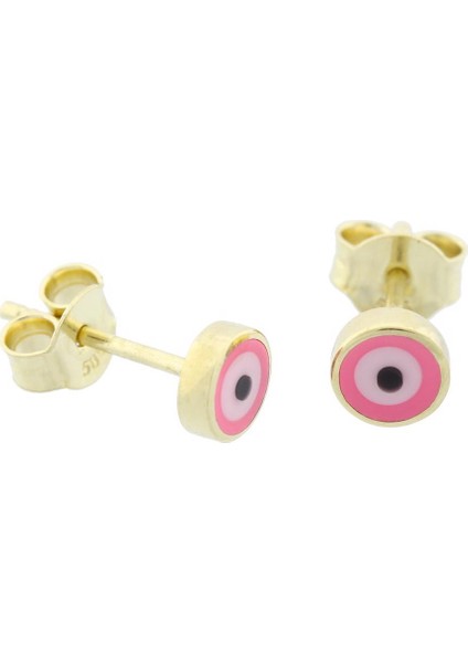 14 Ayar Altın Nazar Boncuklu Çocuk Küpe