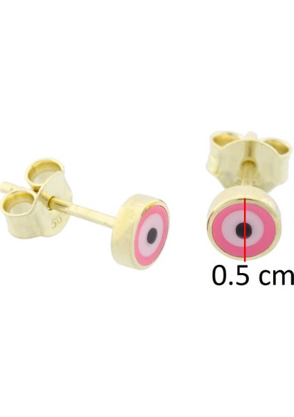 14 Ayar Altın Nazar Boncuklu Çocuk Küpe fırsatları