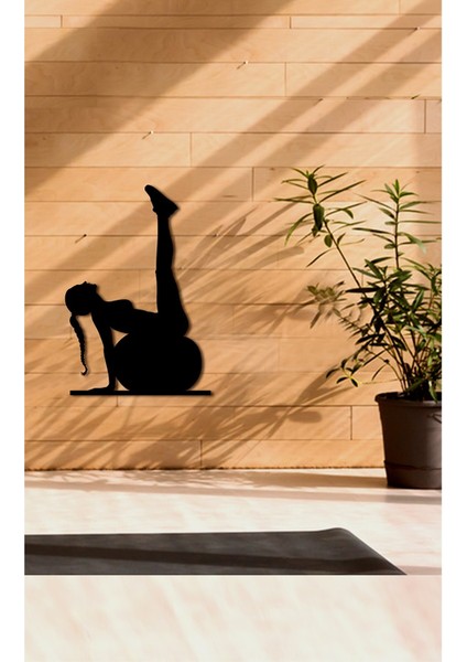 Laylaser 35*25 Pilates Toplu Dekor Tablo Mdf Ahşap Lazer Kesim Duvar Panosu Siyah 3mm