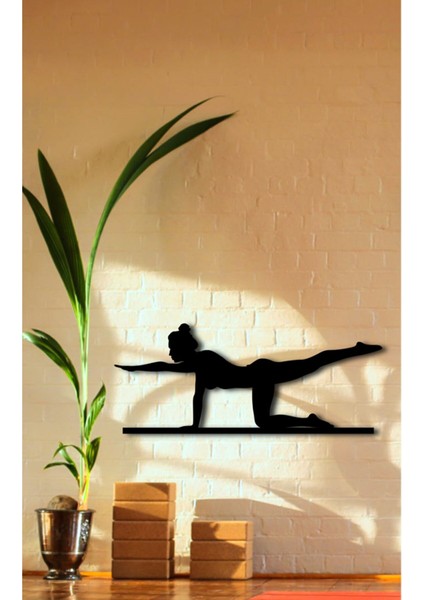15X35 Pilates Dekor Tablo Mdf Ahşap Lazer Kesim Duvar Panosu Siyah 3mm