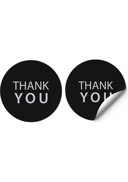 Kuşe Sticker - Thank You - 4 x 4 cm Karışık
