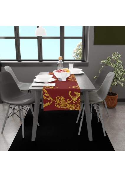 Red Lemon Runner 140X45CM ( Ince Keten, Uluslararası Yıkama ve Solmama Sertifikası)