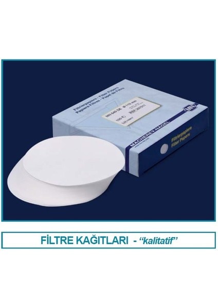 106.02.110 Filtre Kağıdı -KALITATIF-M&NAGEL-110 mm - Beyaz Bant - Orta Akış Hızı (100 Adet)
