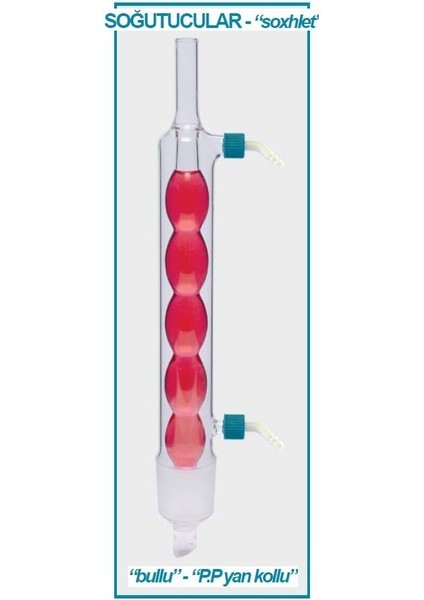 035.12.500 Soğutucu - Allihn - Soxhlet Için 500 ml - Erkek:ns 45/40 - P.p Yan Kol (1 Adet)