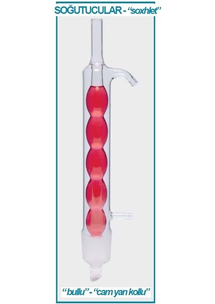 035.11.500 Soğutucu - Allihn - Soxhlet Için - 500 ml - Erkek:ns 45/40 - Cam Yan Kol (1 Adet)