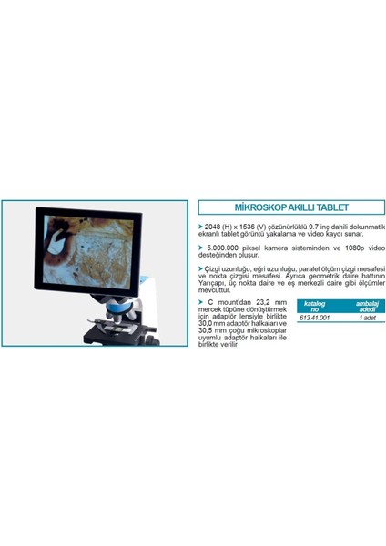 613.41.001 Mikroskop Akıllı Tablet - 1 Adet