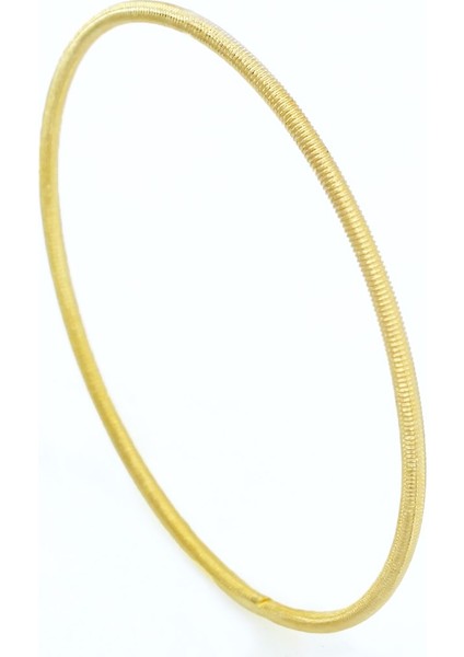 Altın Kaplama Çizgili Ajda Bilezik 2.5 mm BLZ-3048