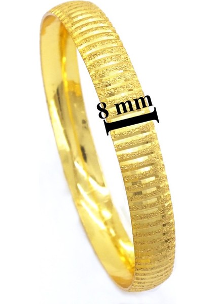 Altın Kaplama Çizgili Bilezik 0.8 cm BLZ-3051 modelleri