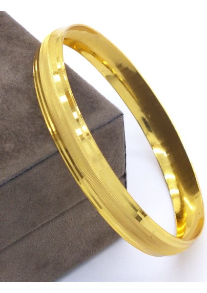 Altın Kaplama Dik Çizgili Bilezik 0.8 cm BLZ-3052 fiyatları
