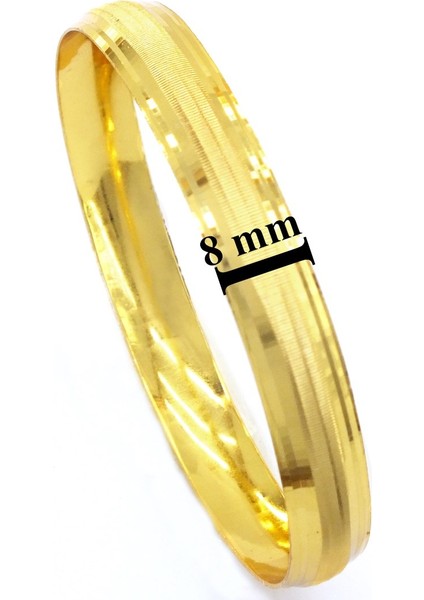 Altın Kaplama Dik Çizgili Bilezik 0.8 cm BLZ-3052 modelleri