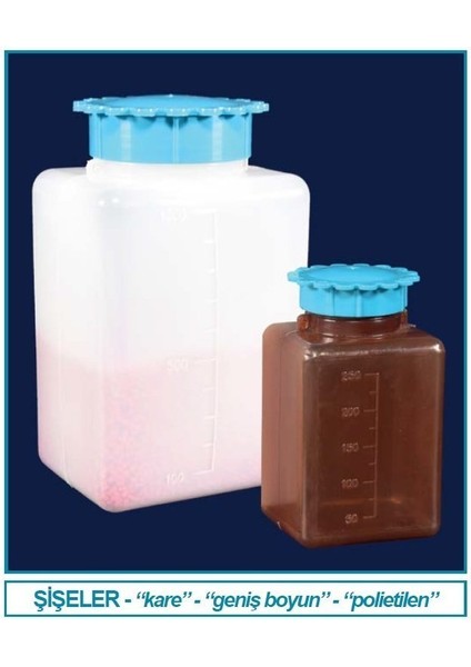 061.07.100 Şişe - P.e - Şeffaf - Geniş Boyun - Vidalı Kapaklı - 100 ml (50 Adet)