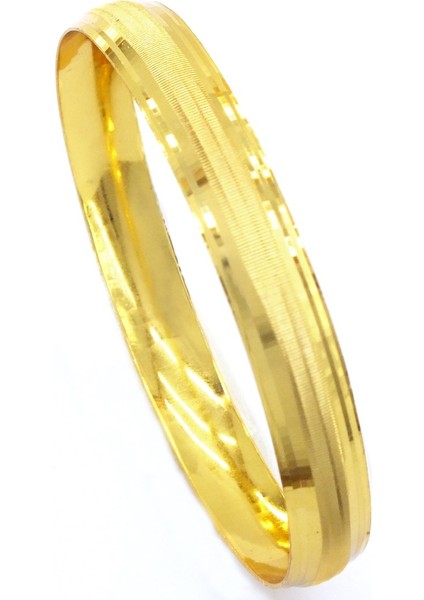 Altın Kaplama Dik Çizgili Bilezik 0.8 cm BLZ-3052