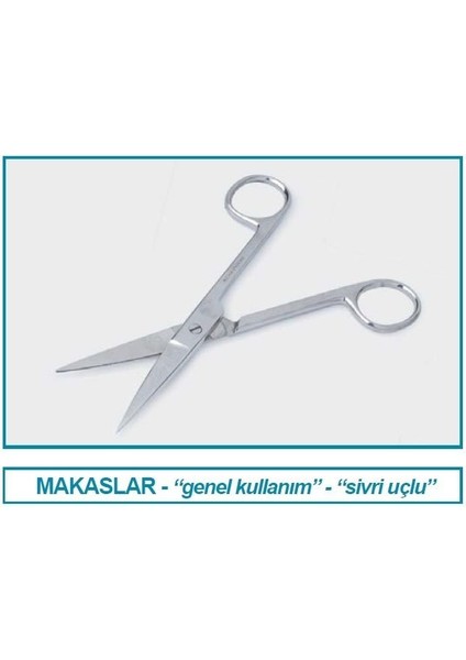 048.22.160 Makas - Laboratuar Için - Sivri/sivri- 160 mm (1 Adet)
