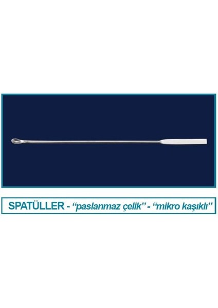047.06.150 Spatül - Paslanmaz Çelik - Mikro Kaşıklı - 150 mm (1 Adet)