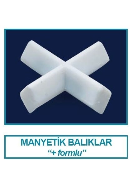 057.06.037 Manyetik Balık - Artı Biçimli - 37 x 37 mm (1 Adet)