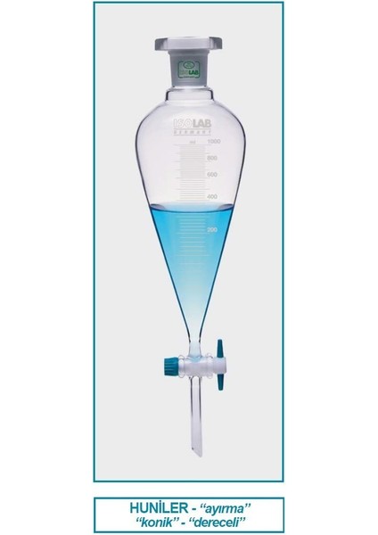 031.02.050 Ayırma Hunisi - Cam - Konik - Dereceli - Ptfe Musluklu - 50 ml (1 Adet)