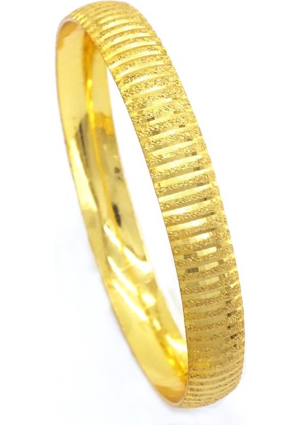 Altın Kaplama Çizgili Bilezik 0.8 cm BLZ-3051