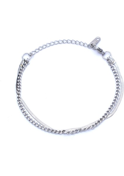 Ferizz 316L Çelik Ikili Figaro Zincir Bileklik BLK-770