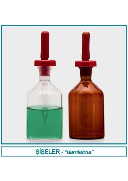062.13.100 Şişe - Damlatma - Cam & Şilifli - Amber - 100 ml (1 Adet)