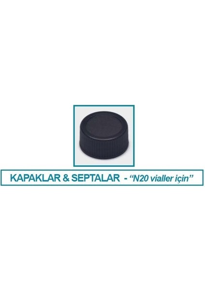 096.05.001 Kapak + Septa - Silikon / Ptfe - Deliksiz - N20 Vial Için (100 Adet)