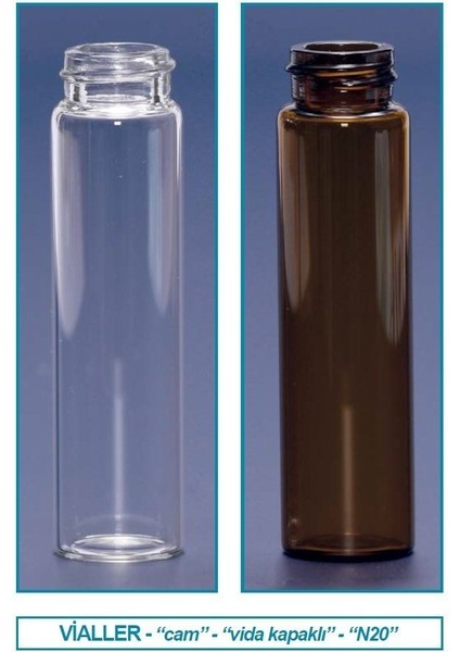 095.03.002 Vial - Vida Kapak - N20 - 22 ml - 22.7X86 mm - Amber (100 Adet)