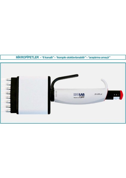 011.21.300 Otomatik Pipet - 8 Kanal - Araştırma Amaçlı - 30 - 300 Ul (1 Adet)