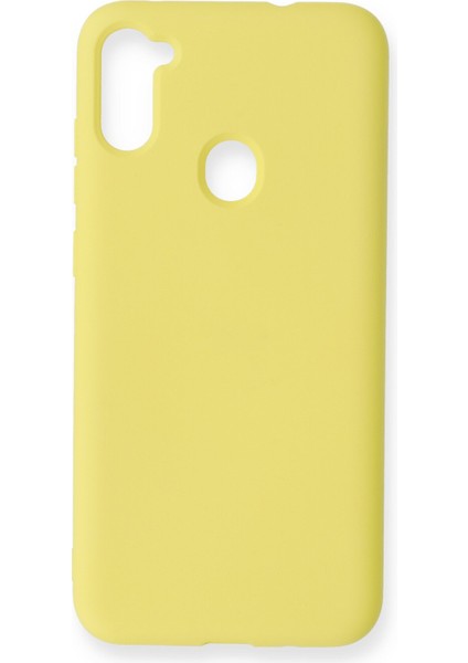 Samsung Galaxy M11 Kılıf Nano Içi Kadife Silikon - Sarı 300099