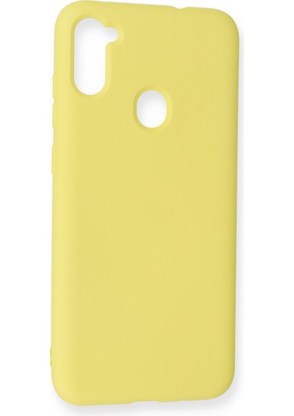 Samsung Galaxy M11 Kılıf Nano Içi Kadife Silikon - Sarı 300099