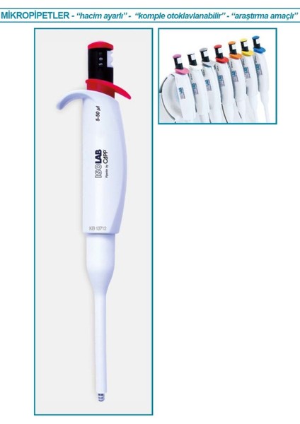 011.20.100 Otomatik Pipet - Tek Kanal - Otoklavlanabilir - Araştırma - 10-100 Ul (1 Adet)