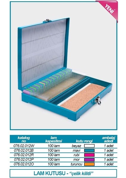 076.02.012W Lam Kutusu - 100 Lam Kapasiteli - Metal Kilitli - Beyaz (1 Adet)
