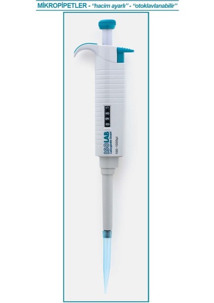 011.05.002 Otomatik Pipet - Isolab - Tek Kanal - Otoklavlanabilir - 0.2-2 Ul (1 Adet)