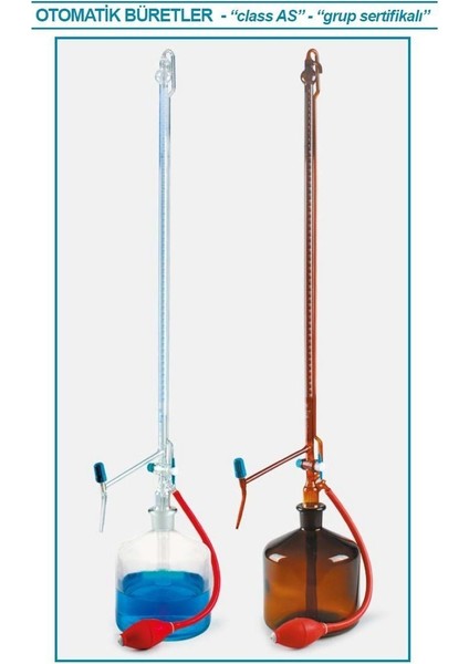 019.01.010 Büret - Otomatik - Şeffaf - Ptfe Ara Musluklu - Şelbah Çizgili - 10 ml (1 Adet)