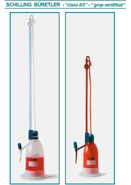 020.03.025 Büret - Otomatik - Şilling - Şeffaf - As Kalite - Şelbah Çizgili - 25 ml (1 Adet)