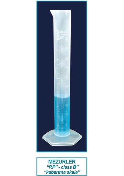 016.05.901 Mezür - Uzun From - P.p - B Kalite - Kabartma Skala - 1000 ml (1 Adet)