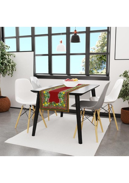 Renkli Limon Desenli Runner 140 x 45 cm