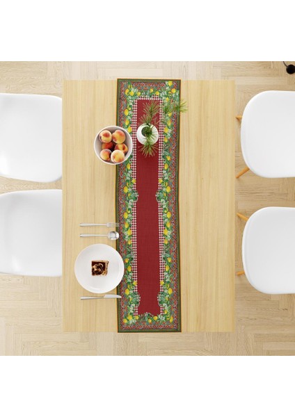 Renkli Limon Desenli Runner 140 x 45 cm