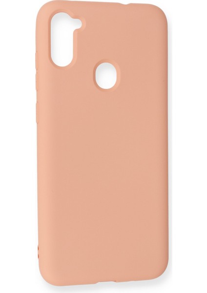 Samsung Galaxy M11 Kılıf Nano Içi Kadife Silikon - Pudra 300099