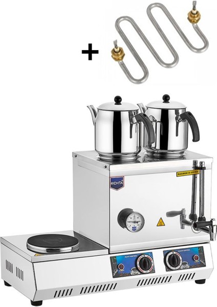 K31 30 Model Çift Demlikli Elektrikli Çay Kazanı 23 Lt + Yedek Rezistans fiyatları