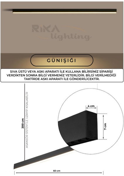 Ledli Sarkıt Modern LED Avize-Lineer LED Armatür Lineer - Linear