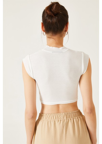 Kadın Dik Yaka Sıfır Kol Kaşkorse Bluz fırsatları