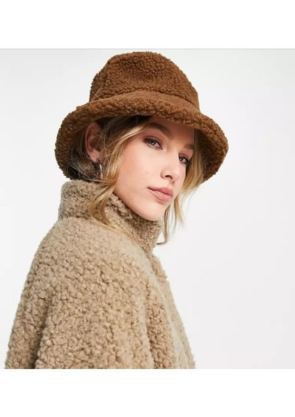 Kadın Kışlık Peluş Bucket Şapka