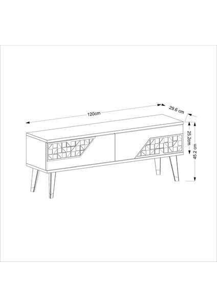 Demonte Dekor 2 Kapaklı Toronto Tv Sehpası Ceviz-Ceviz