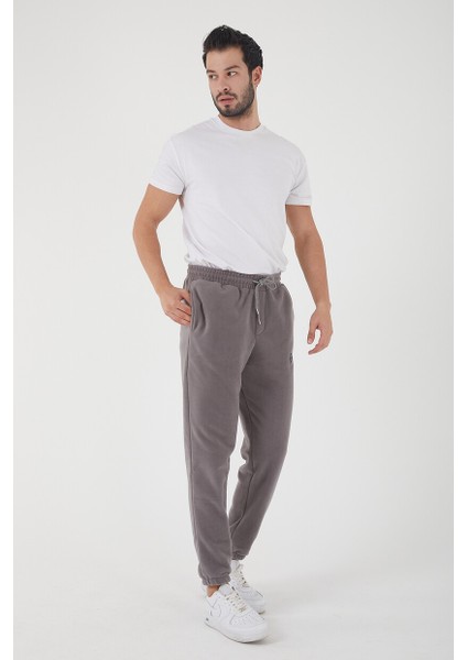 Erkek Regular Nakışlı Paça Lastikli Cepli Polar Eşofman Altı fiyatları