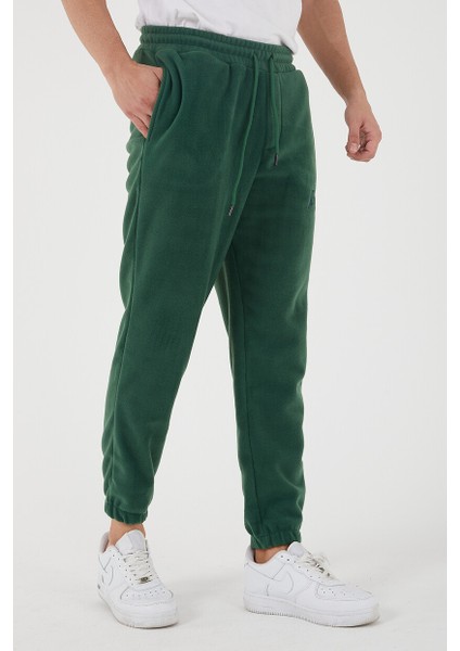 Erkek Regular Nakışlı Paça Lastikli Cepli Polar Eşofman Altı fiyatları