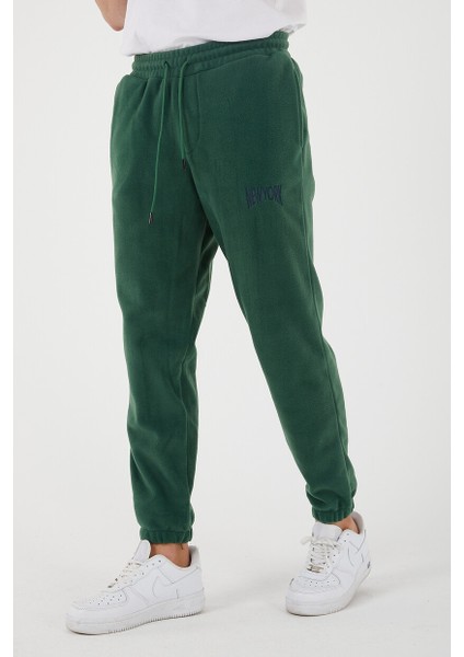 Erkek Regular Nakışlı Paça Lastikli Cepli Polar Eşofman Altı modelleri