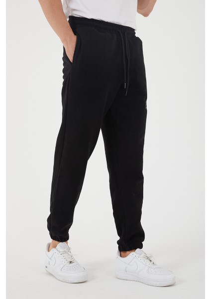 Erkek Regular Nakışlı Paça Lastikli Cepli Polar Eşofman Altı fırsatları