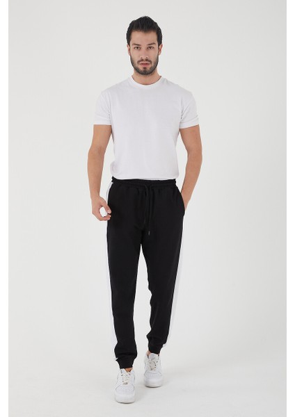 Erkek Regular Yan Panelli Paça Ribanalı Cepli Eşofman Altı