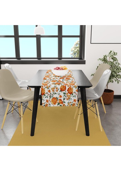 Orange Lotus Runner 140 x 45 cm